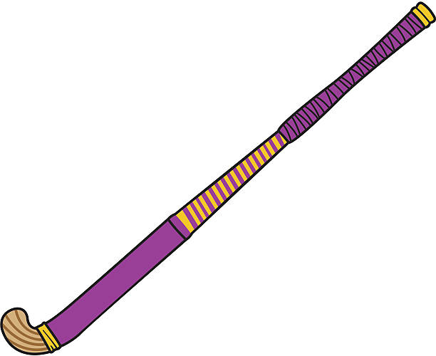 ilustraciones, imágenes clip art, dibujos animados e iconos de stock de púrpura palo de hockey sobre hierba - hockey sobre hierba