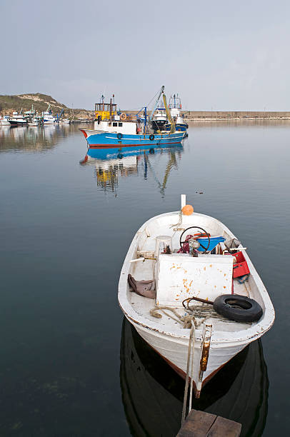 Fishing boats moored in Kıyıköy harbor (Turkey)