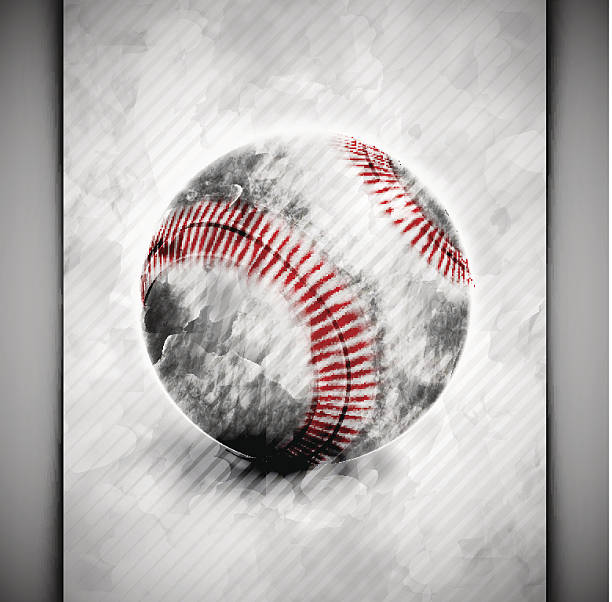 야구공 볼 워터컬러 - art painted image ball baseball stock illustrations