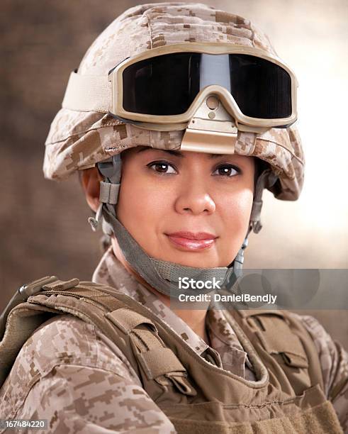 Us Marine Female Soldier In Combat Gear Stock Photo - Download Image Now - Adult, Adults Only, American Culture