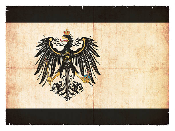 Old metal shield with black eagle isolated on white background