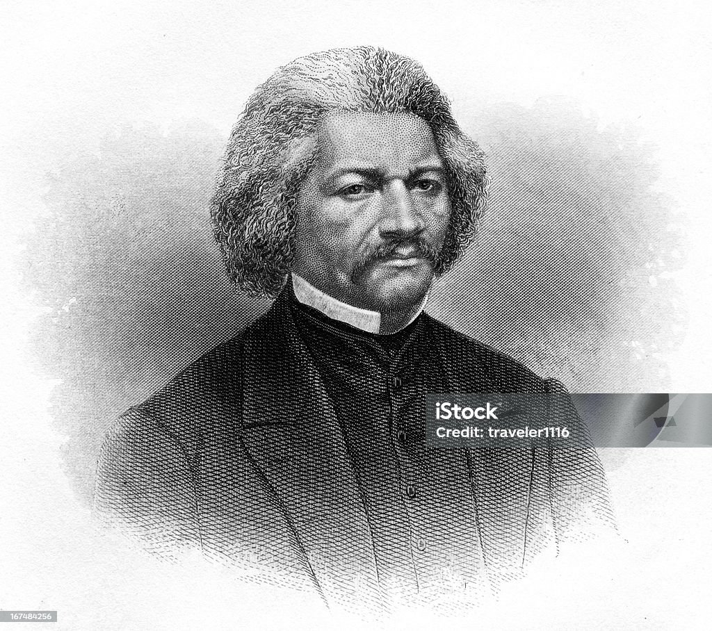 Frederick Douglass Engraving From 1868 Featuring The American Writer And Former Slave, Frederick Douglass.  Douglass Lived From 1818 Until 1895. Frederick Douglass stock illustration