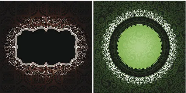 Vector illustration of ornamented vector frames