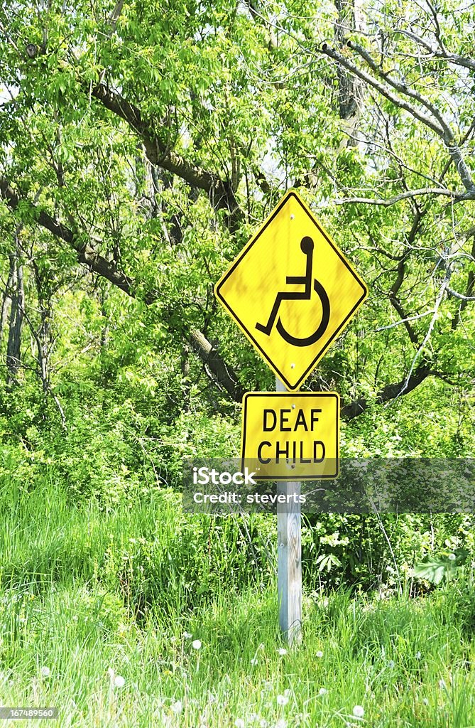 청각 장애 아동 팻말 - 로열티 프리 0명 스톡 사진