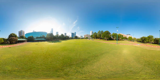 istock Field of plush green grass shot with a 360 vr equirectangular camera 1674901078