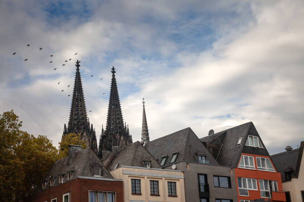 Picture of the cologne cathedral seen from below during the afternoon. Cologne Cathedral is a Catholic cathedral in Cologne, North Rhine-Westphalia. It is the seat of the Archbishop of Cologne and of the administration of the Archdiocese of Cologne. It is a renowned monument of German Catholicism and Gothic architecture and was declared a World Heritage Site in 1996.