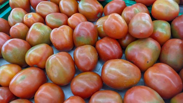 istock Photo of fruit tomatoes displayed for sale 1674922954