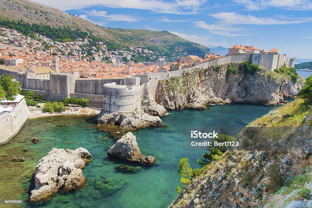 Dubrovnik in Croatia, Scenic view on city walls Dubrovnik scenic view on city walls, Croatia Dubrovnik Stock Photo