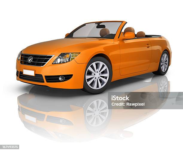 Orange Convertible Car Stock Photo - Download Image Now - Car, Convertible, Cut Out