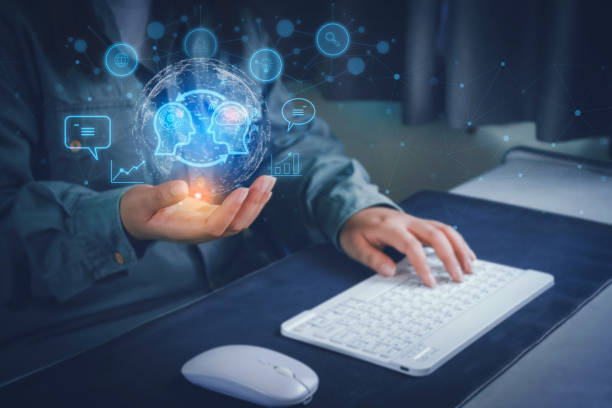 istock Chatbot powered by AI and artificial intelligence. Fusion of human interaction with cutting-edge technology. users command the smart robot AI through prompts to generate a myriad of futuristic. 1674979544