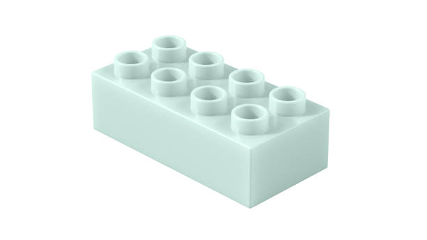 istock Opal Blue Plastic Toy Block Isolated on a White Background. 1674979563