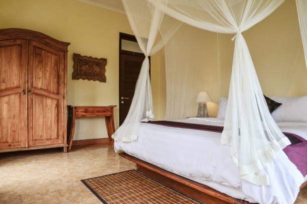 istock Cozy canopy bed in bedroom 1675063380