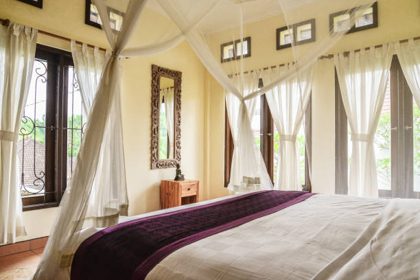 istock Cozy canopy bed in bedroom 1675063913