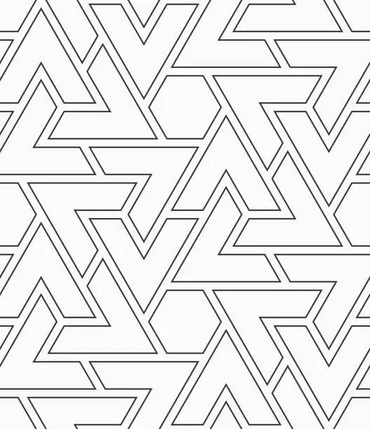 Vector illustration of Vector seamless pattern. Polygonal trellis on the base of triangular grid.