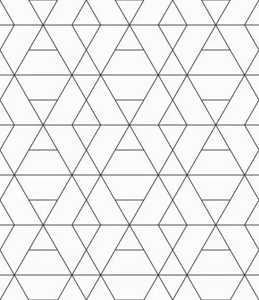 Vector illustration of Vector seamless pattern. Mosaics motif. Polygonal trellis on the base of triangular grid.