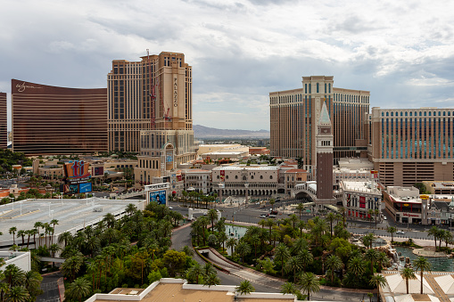 Las Vegas, NV, USA - August 18th, 2023: Venetian and Palazzo Hotels in The Strip