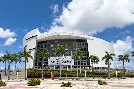 Miami, Florida - August 25th, 2023: American Airlines Arena Downtown Miami FTX Kaseya Center