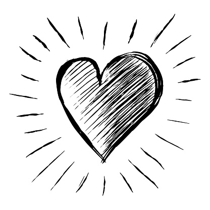 Doodle hearts. hand drawn love heart icon. vector illustration