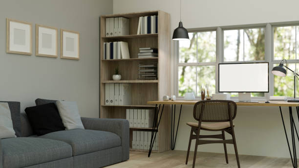 istock A modern private office or home office interior design with a computer mockup on a desk. 1675158889