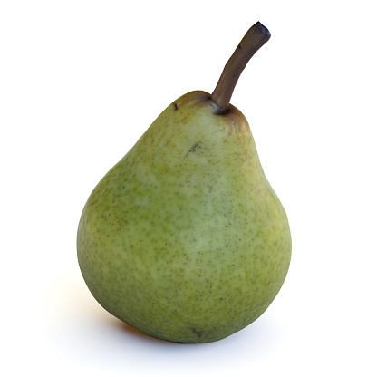 small pear healthy vegan food organic single fruit studio shot on white background 3D render illustration