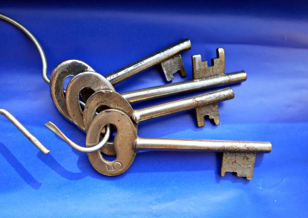 istock Close-Up Of Keys On Blue Paper 1675184673