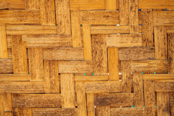 istock Natural straw and leaf pattern floor. Yellow brown eco-friendly background. 1675234888