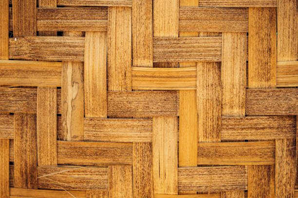 istock Natural straw and leaf pattern floor. Yellow brown eco-friendly background. 1675237547