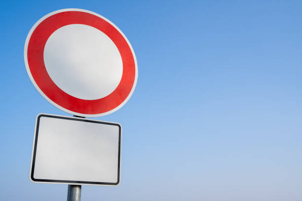 istock Prohibition sign in the blue sky with copy space 1675243854