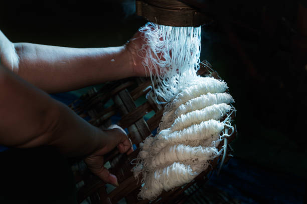 Making traditional fine rice vermicelli in Phu Long town, Phan Thiet city, Binh Thuan province