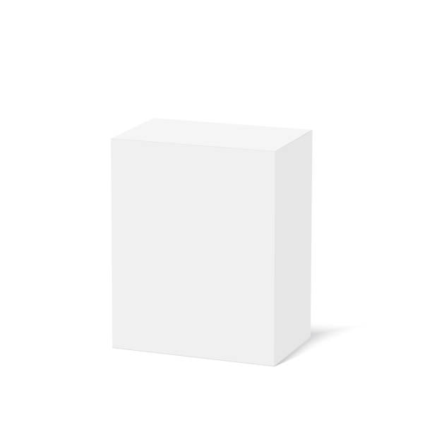 Box for your design and logo. 3d Cardboard box. Mock Up. Vector Box for your design and logo. 3d Cardboard box. Mock Up. Vector illustration cardboard box mockup stock illustrations
