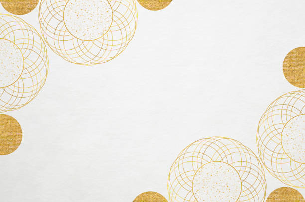 istock Japanese washi paper background with floral frame illustration 1675321627