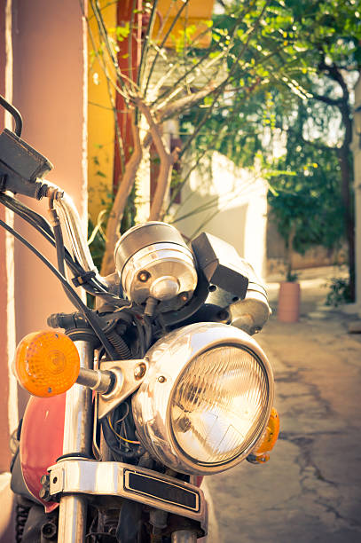 istock Classic vintage motorcycle in Athens, Greece 167534089