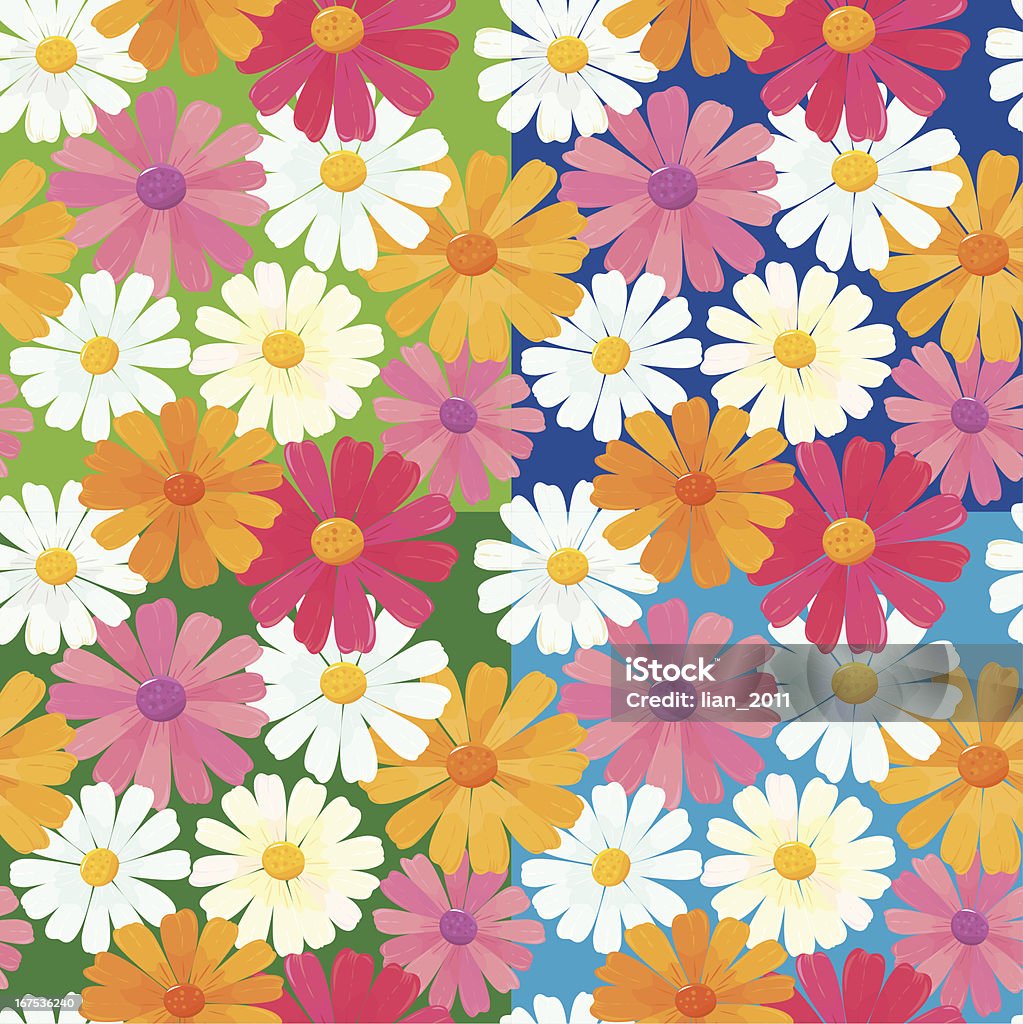 Nahtlose Texturen mit Gänseblümchen-Blumen - Lizenzfrei Baumblüte Vektorgrafik