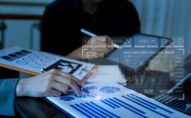istock Business financial data and marketing growth report graph and data interface science. 1675380566