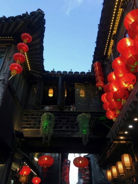 istock At night in Wuzhen, the red lantern is lit 1675422677