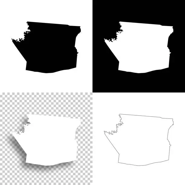 Vector illustration of Hart County, Kentucky. Maps for design. Blank, white and black backgrounds