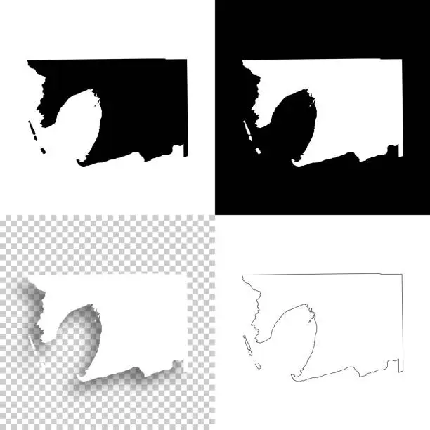 Vector illustration of Chambers County, Texas. Maps for design. Blank, white and black backgrounds