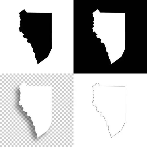 Vector illustration of Zapata County, Texas. Maps for design. Blank, white and black backgrounds