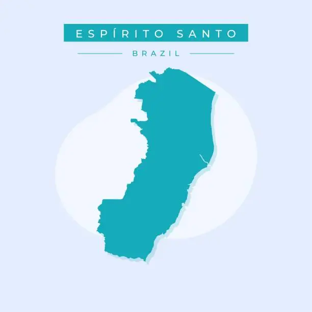 Vector illustration of Vector illustration vector of Espírito Santo map Brazil