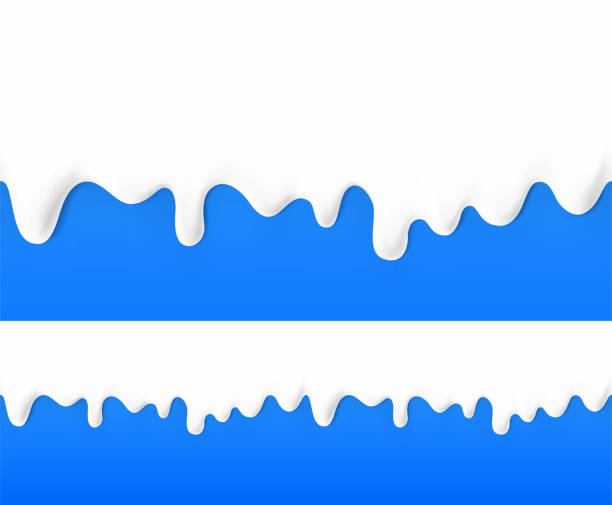 Hyper realistic white drops drip down the blue background. Vector illustration isolated. Great for your design. Scales easily without losing detail. EPS10. cheese texture seamless stock illustrations
