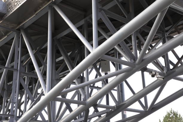istock Steel structure of a bridge, close-up, horizontal photo. 1675533368