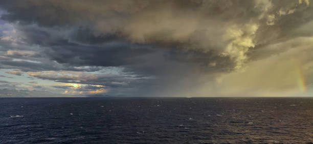 istock Storm over the Mediterranean Sea. Sun, clouds and rainbows 1675572276