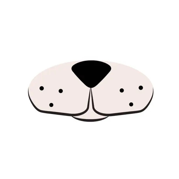 Vector illustration of funny cute dog face mask hand drawn