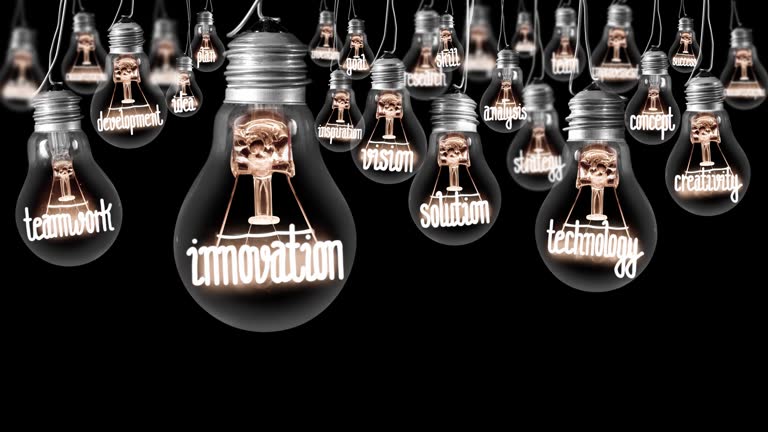 Light Bulbs with Innovation Concept