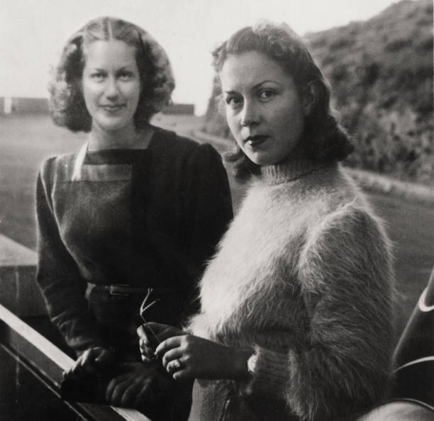 istock Two Young Women twin Portrait in 1934. 1675657446