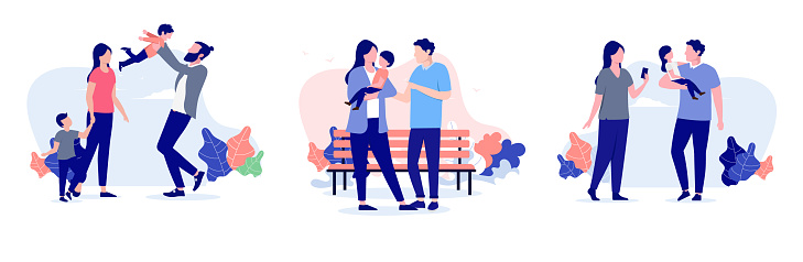 Parents Think Vector Parents Vector Collection Stock Illustration - Download Image Now ...