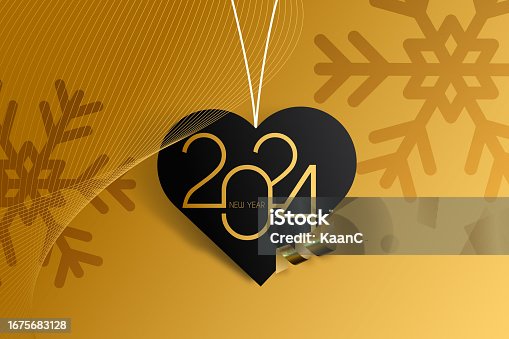 istock 2024 love concept. Happy New Year. Abstract numbers vector illustration. Holiday design for greeting card, invitation, calendar, etc. vector stock illustration 1675683128
