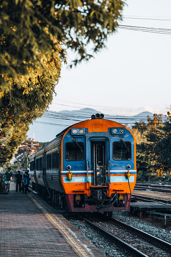 Train at Lampang Railway Station, Northern Thailand