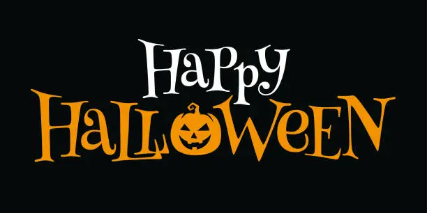 Vector illustration of Happy Halloween lettering.