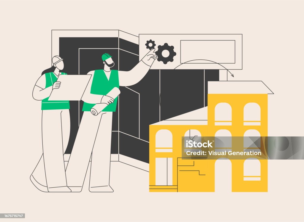 Modernisation Vector Old Buildings Modernization Abstract Concept Vector Illustration Stock ...